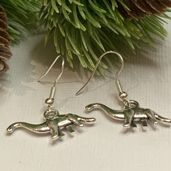 Dinosaur Earring, Dinosaur Lover, Dinosaur Jewelry, Gift Idea, - Picture 4 of 9